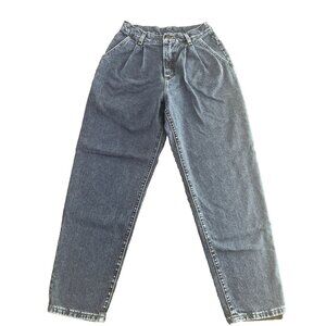 VTG Lee Jeans Women's Size 25X25 Blue Denim‎ Pleated High-Waisted Ankle Mom 90'S
